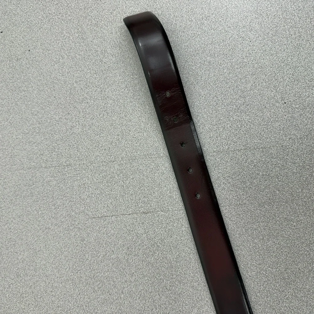 Cole Haan Polished Leather Belt 32 Mens Burgundy Dress Silver Buckle 1.25 Canada